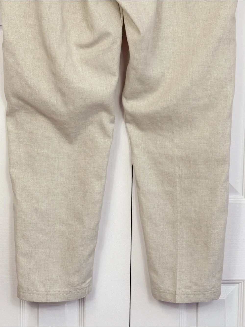 NWT I Love Ugly Men's Bone Herringbone Linen Slim Fit Crop Kobe Pants
